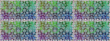 Raster illüstrasyonu. Yumuşak, yeşil renkli bahar çiçekleri. Raster çiçek desenli ve çiçekli..