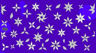 Raster illüstrasyonundaki çiçek desenli çizim. Mor renkte çiçekler.