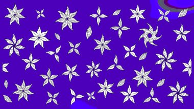 Raster illüstrasyonu. Mor renklerde. Çiçek buketleriyle klasik tarzda eskiz deseni.