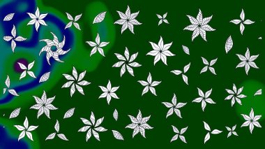 Düz Çiçek Elementleri Tasarımı. Renkli Bahar Teması eskiz kalıbı. Çocuk stili. Çiçekli çizim raster arkaplanı.