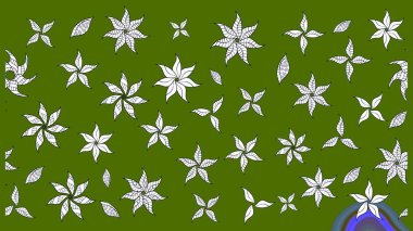 Çiçekli çiçek deseni, suluboya. Yeşil renkli çiçekler. Renkli Bahar temalı eskiz kalıbı. Düz Çiçek Elementleri Tasarım Raster illüstrasyonu.