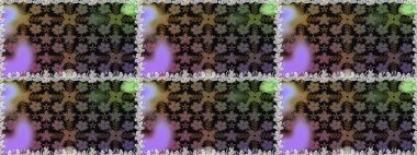 Raster - stok. Siyah çiçekli kusursuz desen, suluboya çiçek deseni, sevimli çiçek, duvar kağıdı, kart veya kumaş için fayanslı.