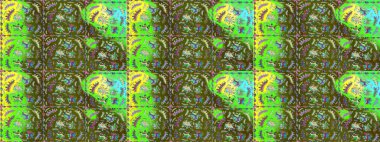 Gömlek, arka plan modelini çiz. Yeşil, nötr ve mavi renkte çiçekler. Tropik çiçekler.