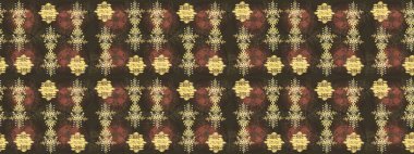 Raster illüstrasyonu. Kar tanelerinin soyut arkaplanlı Noel şablonu. Kahverengi, sarı ve bej renkler. Noel ve Yeni Yıl moda baskıları için tatil tasarımı.