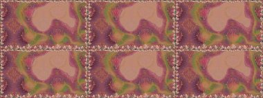 Şablon, pürüzsüz, çiçekli kenar. Güzel, parlak, pürüzsüz kumaş, tuval. Çiçek çelengi. Kıvırcık, parlak örgü. Raster illüstrasyonu. Klasik eski arkaplan.