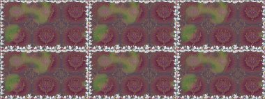 Küçük çiçekteki sevimli çiçek deseni. Raster illüstrasyonu. Kahverengi renkte yaz çiçekleri. Raster deseni.