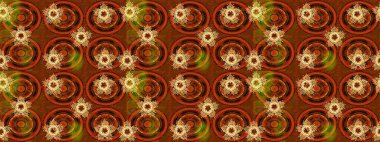 Düz Çiçek Elementleri Tasarımı. Kahverengi renkli çiçekler. Çiçekli eskiz çizimi. Renkli Yaz Teması çizim şablonu.