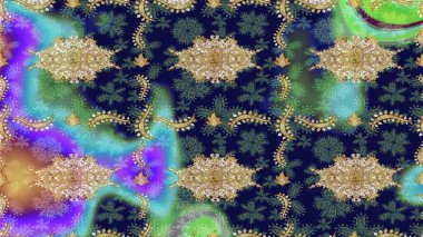 Gri renkli ve altın elementli altın desenli. Raster oryantal süs. Altın deseni çiz.