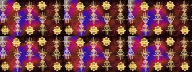 Raster illüstrasyonu. Düz yatıyordu. Kahverengi, kırmızı ve mor renkte kar tanelerinden oluşan kış deseni. Kış konsepti.