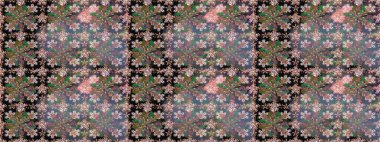 Düz Çiçek Elementleri Tasarımı. Tarafsız renklerde çiçekler. Kusursuz Renksiz Bahar Temalı Kusursuz Arkaplan. Sevimli çiçek raster deseni.