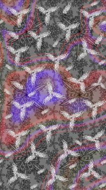 Düz Çiçek Elementleri Tasarımı. Çiçekli çizim şekli. Renkli Bahar Teması eskiz kalıbı. Gri renkli çiçekler.