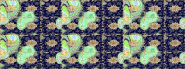 Eskiz oryantal klasik altın desen. Mavi renklerde altın tekrarlayan elementler içeren soyut Raster arkaplanı.