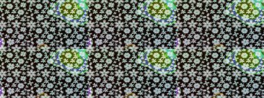 Tekrar eden çiçek arkaplanı, zarif siyah çiçek duvar kağıdı. Siyah renkler üzerine çiçek desenli çizimler, el yapımı papatyalar, papatyalar..