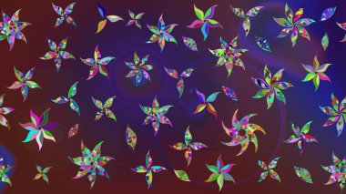 Renkli Bahar Teması eskiz kalıbı. Raster güzel kumaş deseni çiziyor. Düz Çiçek Elementleri Tasarımı. Çiçek deseni.