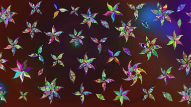 Yumuşak, bahar çiçekli arka plan. Kahverengi ve mor renkli çiçekler. Raster çiçek desenli ve çiçekli..