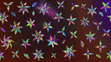 Çizim çiçek deseni duvar kâğıdı olarak kullanılabilir. Kahverengi ve mor renkli çiçekler. Raster illüstrasyonu.