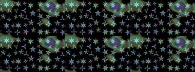 Düz Çiçek Elementleri Tasarımı. Renkli Bahar Teması eskiz kalıbı. Güzel çiçek deseni. Siyah renkte çiçekler.