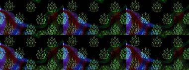 Küçük çiçekteki sevimli çiçek deseni. Siyah renkli çiçekler. Raster illüstrasyonu.