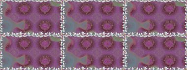 Sabıka fotoğraflarında, bebek kıyafetlerinde, duvar kâğıtlarında, paket kutularında falan kullanılabilir. Raster. Zarif, parlak ve kusursuz mor çiçek deseni tasarımı.