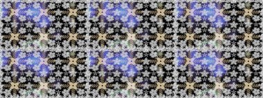 Tekstil tasarımı için gri renkli geleneksel halk çiçekleri buketi. Çiçeksiz desenli nakış işlemeli gelincikler ve vadi zambaklarıyla.