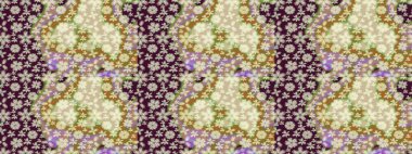 Çiçek duvar kağıdı. Raster illüstrasyonu. Hint süsü. Renkli süs kenarı. Tarafsız renklerde. Çizim deseni.