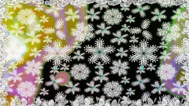 Asya tekstil tarzında. Raster illüstrasyonu. Siyah renkli çiçekler. Kusursuz çiçek deseni. Raster illüstrasyonu.