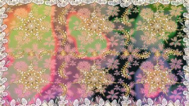 Raster illüstrasyonu. Kusursuz soyut bir arkaplan. Oriental raster klasik bej ve altın desenli.