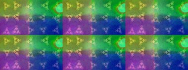 Kar taneleri, kar yağışı. İllüzyon. Renkli bir arka planda izole edilmiş güzel altın kar taneleri. Düşen Noel stilize kar taneleri.