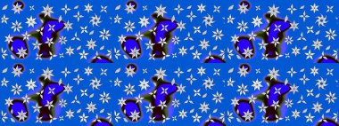 Renkli Bahar Teması eskiz kalıbı. Mavi ve nötr renklerde çiçekler. Düz Çiçek Elementleri Tasarımı. Çiçek desenli eskiz, yaz çiçekleri..