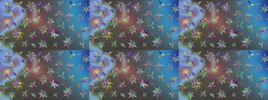 Düz Çiçek Elementleri Tasarımı. Renkli Bahar Teması eskiz kalıbı. Karalama çiçeği. Zentangle soyut çiçekleri. Güzel kumaş deseni. Raster illüstrasyonu.