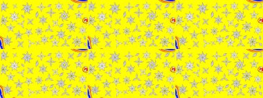 Çiçekli güzel suluboya desen. Sarı ve beyaz renklerde. Raster illüstrasyonu.