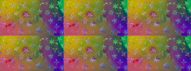 Güzel kumaş deseni. Yeşil ve kahverengi renklerde. Raster illüstrasyonundaki çiçek desenli çizim. Raster illüstrasyonu.