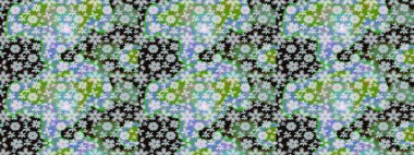 Tekstil veya kitap kapakları, imalat, duvar kağıtları, baskı, hediye paketi ve yapıştırma kitabı için çiçek eskizi geçmişi. Raster illüstrasyonu. Küçük ölçekli çiçeklerdeki basit sevimli desen.