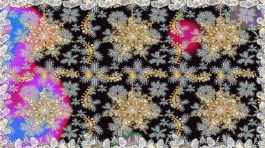 Duvar kâğıdı barok, İspanyol kumaşı. Gri renklerde grafiksel, modern, pürüzsüz desen. Kusursuz çiçek deseni. Kusursuz raster arkaplanı.