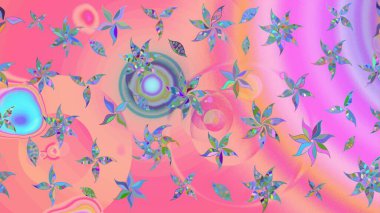 Raster - stok. Suluboya, elle çizilmiş. Vadinin çiçekleri pembe ve nötr renklerde. Taslak arkaplan deseni.