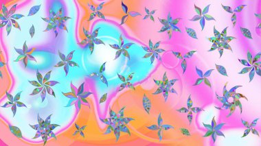 Küçük çiçekte hoş bir çiçek deseni var. Çiçeksel elementlerle süslenmiş zarif raster dokusu. Parlak çiçekli nötr ve pembe renkler üzerine soyut çizim deseni.