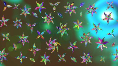 Şirin çiçekler. Çizgi çizimi kalıbı. Raster Moda kumaş deseni.