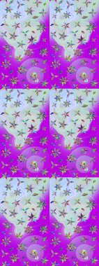 Davetiye ve kartpostal tasarımı için dekoratif çiçek unsurları. Yapraklı çizim şekli. Şirin, zarif çiçekler Raster illüstrasyonu. Tekstil için figür. Poster veya kapak için arkaplan.