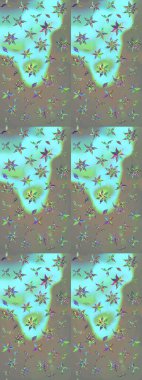 Süslü kumaş deseni. Raster deseni. Çiçekli çiçek deseni, suluboya..