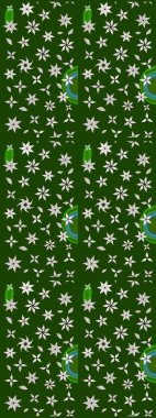 Çizim çiçek deseni duvar kâğıdı olarak kullanılabilir. Yeşil ve nötr renklerde çiçekler. Raster illüstrasyonu.