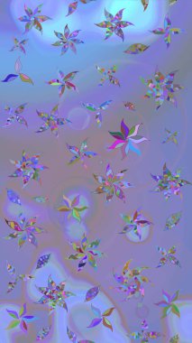 Mor ve mavi renklerde. Raster illüstrasyonu. Renkli süs kenarı. Çiçek duvar kağıdı. Hint süsü. Çizim deseni.