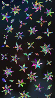 Çiçek izi. Suluboya çizim kalıbı. Suluboya tarzında gri ve mavi renkte çiçekler.