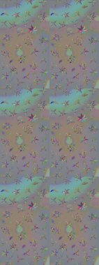 Renkli Yaz Temalı eskiz kalıbı. Güzel kumaş deseni. Raster çiçekli arka plan. Yazdır. Güzel eskiz şekli. Düz Çiçek Elementleri Tasarımı.