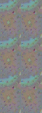 Renkli Yaz Temalı eskiz kalıbı. Güzel kumaş deseni. Raster çiçekli arka plan. Yazdır. Güzel eskiz şekli. Düz Çiçek Elementleri Tasarımı.