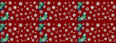 Raster illüstrasyonu. Kırmızı ve nötr renklerde çiçekler. Şirin çiçek elementleri. Çizim.