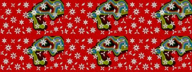 Raster illüstrasyonu. Çiçek desenli eskiz, darbeler, sıçramalar, yaz çiçekleri. Kırmızı ve nötr renkte çiçekler.