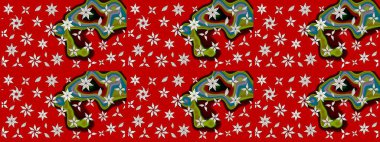 Raster illüstrasyonu. Çiçek desenli eskiz, darbeler, sıçramalar, yaz çiçekleri. Kırmızı ve nötr renkte çiçekler.