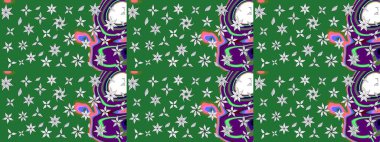 Raster illüstrasyonu. Küçük çaplı çiçeklerdeki basit şirin desenler. Tekstil veya kitap kapakları, imalat, duvar kağıtları, baskı, hediye paketi ve yapıştırma kitabı için çiçek eskiz geçmişi.