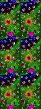 Çiçek çelengi. Raster illüstrasyonu. Kıvırcık, parlak örgü. Güzel, parlak, pürüzsüz kumaş, tuval. Eski moda arka plan. Desen, çizim, çiçek sınırı..