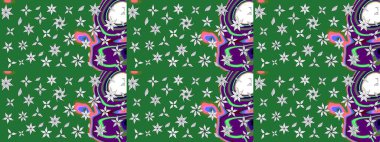 Raster illüstrasyonu. Küçük çaplı çiçeklerdeki basit şirin desenler. Tekstil veya kitap kapakları, imalat, duvar kağıtları, baskı, hediye paketi ve yapıştırma kitabı için çiçek eskiz geçmişi.